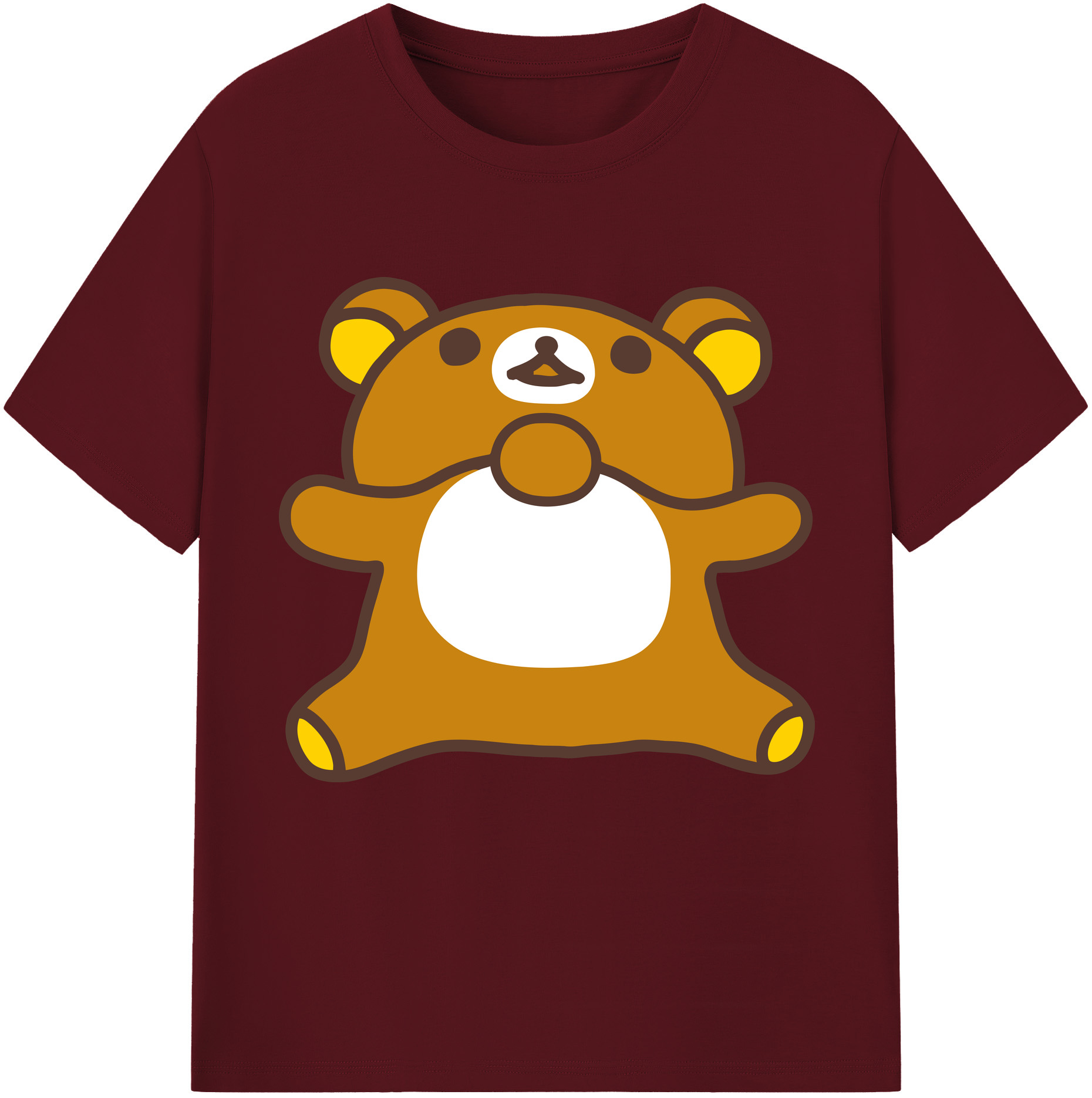 （画像用） リラックマ リラックマ キイロイトリ Rilakkuma Korilakkuma Kiiroitori 綿100％半袖Tシャツ（フロントプリント）